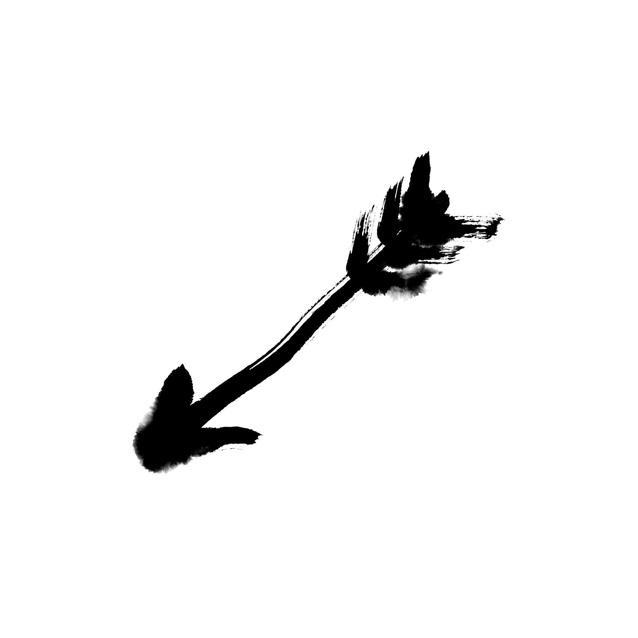 Sumi-e ideogram av pil