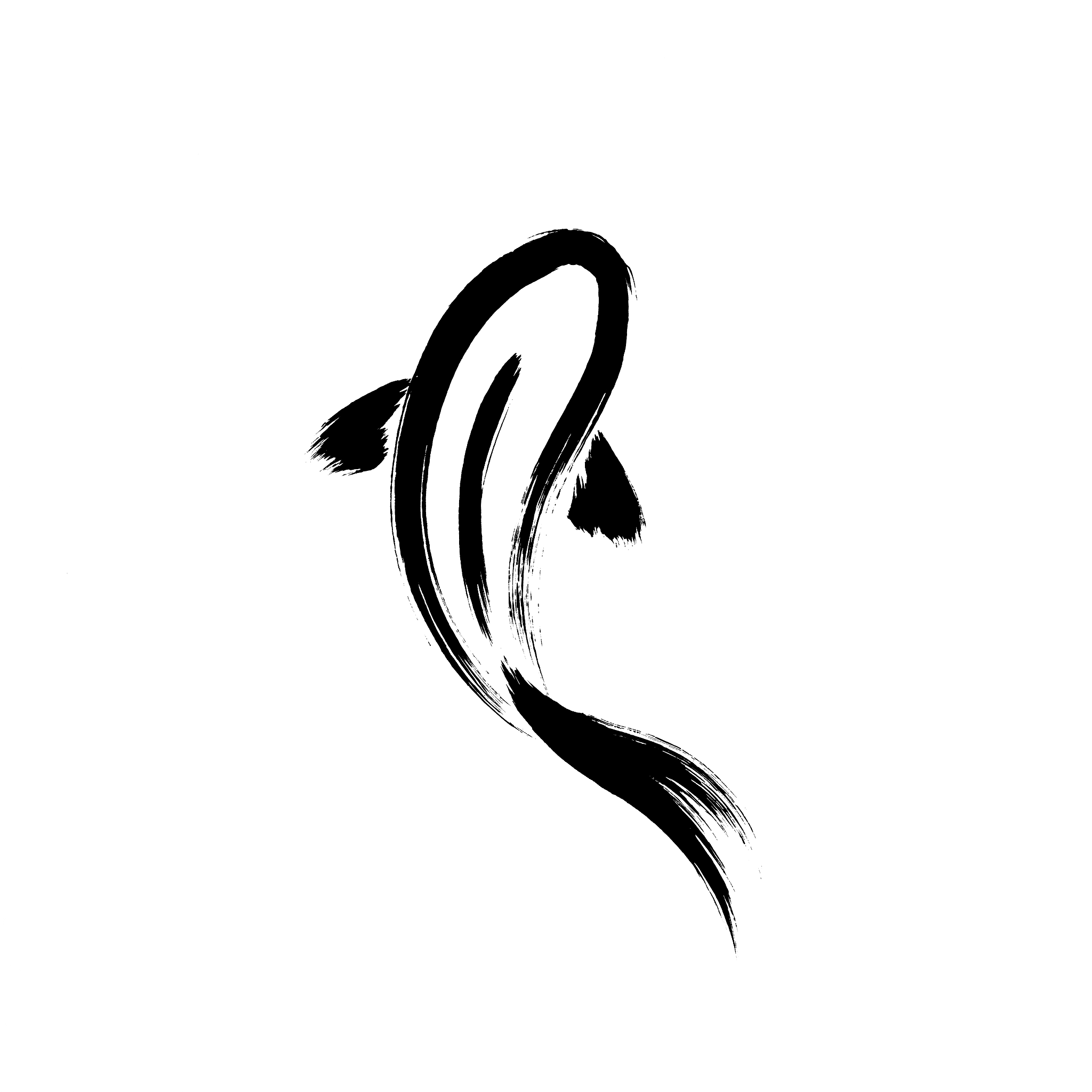 Sumi-e ideogram av koi